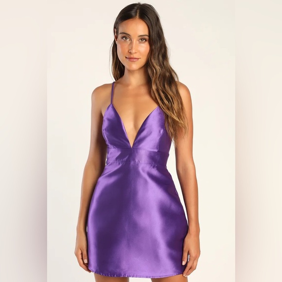 Lulu’s - Glamorous Life Purple Mini Dress NWT - Women’s Size S - Picture 2 of 12